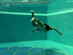 Irina russka in a solo performance in the pool