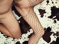 Fishnet Underwear Adds Thrill to Homemade Anal Clip