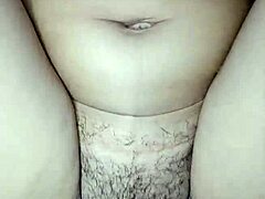 young hot latina with hairy pussy secretly masturbates riding until creamy orgasm