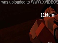 Beautiful woman with perfect body has rough sex in Roblox condo