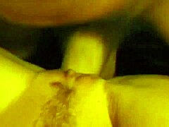 blonde cougar fucks in the car, getting cum on her tits in front of the driver