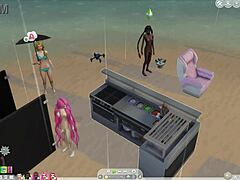 Futa whores dominate Sims 4 tropical island with anal surprises.