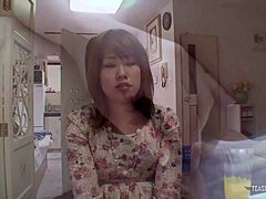 after deep missionary pounding, megumi rewards him with a deepthroat blowjob until he cums in her mouth