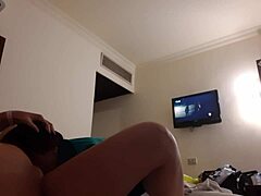 lesbian girlfriend gets mouth fucked in hotel room