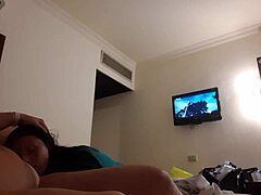 lesbian girlfriend gets mouth fucked in hotel room