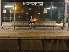 Public Fuck with Stranger at Outdoor Train Station