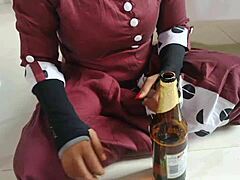 After beer, horny sister-in-law gets quick fucking from brother-in-law, so thirsty for sex