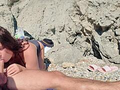 Shocked Milf Sucks Four in Outdoor POV Scene