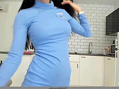 Cute Girl Strips Down in Tight Leggings