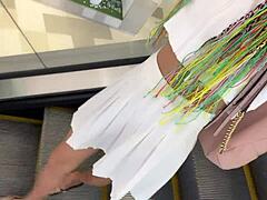 Crazy cumwalk in public mall, blowjob in toilet—insane! 😜