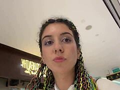 Crazy cumwalk in public mall, blowjob in toilet—insane! 😜