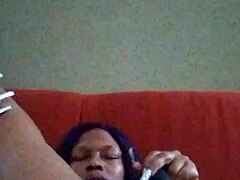 Ebony Hairy Babe Gets Herself Creamy