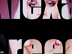 in the mirror, she humiliates you with jerk off instructions, showing her huge tits