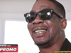 I licked the rapper's huge candy cock, sucking and riding in cowgirl position.