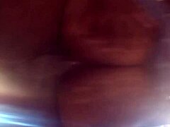 Ebony sits on big cock ass up!