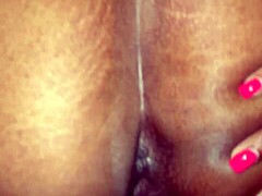 Caution Slippery When Wet! Amateur Ebony Couple Does Backshots With Creamy Pussy And BBC In Bedroom 😩