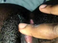 black babe spreads wet pussy lips for solo anal fingering and creampie masturbation late at night