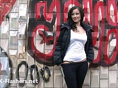 Belinda's Daring Public Flashing Turns Into Wild Brunette Outdoor Masturbation