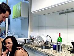 Latina Milf Takes Big Cock In Kitchen With Cute Amateur Exhibition