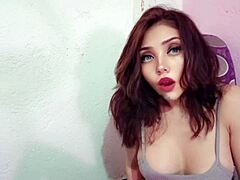 Horny Latina Teen Masturbates Alone in Corner at Home