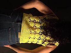 moving my butt and hips to the music in this sexy outfit with long nails 😍