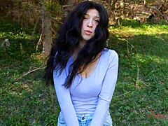 Influencer lost in woods without husband, got pounded hard by big cock outdoors!