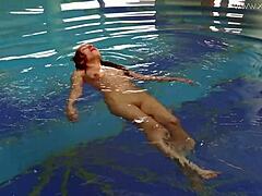 Hey, wanna see Lina Mercury diving in red lingerie underwater?