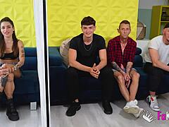 Young Rubi faces hardcore choice to fuck one of three guys