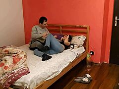 Young Couple Shares Intimate Moments with Deep Blowjob and Wild Cowgirl Ride in a Quick Homemade Session