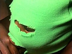 Stunning black beauty craves huge cock for her tight pussy. How does she handle it all?