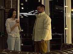 asian babe hooks up with sam frost and squirts hard