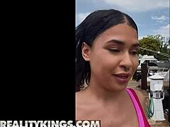 jimmy michaels fucks ryder rey on a boat, getting her off with pierced nipples