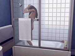 Spiderman masturbates to May in the shower