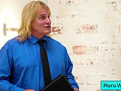 Busty Teen Masseuse Bella Rolland Rubs Naked on Evan Stone with Nuru Gel