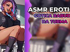 I whisper erotic secrets as gothic colleague, licking and kissing