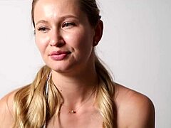 Blonde beauty fingers her tight ass deeply