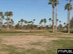 New Blonde Girl Flashing In Public Outdoors