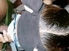 Bebe girl gets two cum pops, one in mouth, one in pussy. so cute!