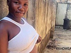 Horny big ass nimi caught masturbating in public with ebony skirt bent over outdoors