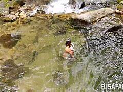 MILF Gives Oral in Public Nature Outdoor 😍