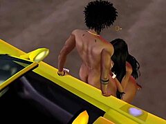 submissive brunette punished in garage bondage