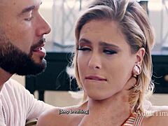 Blonde short-haired bunny shares kinks in dirty talk before hardcore pounding