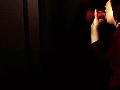 Student sucks cock at the gloryhole