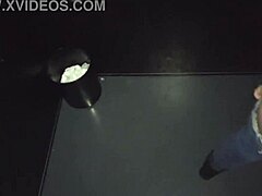 Strangers pound hard in glory hole as cuckold watches nearby.