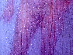 college tanned gorgeous girl feels relaxed taking a shower in her bikini