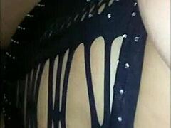 My wife in sexy lingerie begs for cum inside