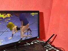 She was playing a porn game, then asked me to fuck her ass roughly