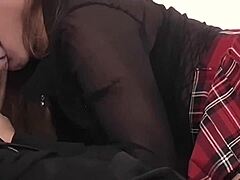 Kimmy Kahn bent over for doggystyle, taking cock in shaved asshole with handjob and deepthroat