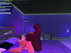 In Roblox studio, fucking blonde bimbo doggystyle. Rough with monster cock!