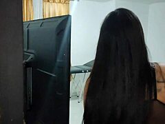 beautiful latina brunette from medellín with tattoos enjoys intimate moments